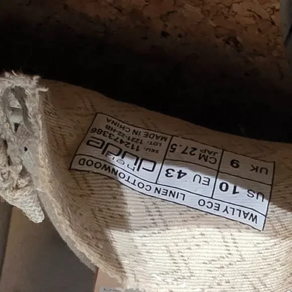 Hey Dude Wally Eco Linen Cottonwood Casual Shoes Men's Loafers - US 10 NWT - Picture 8 of 10